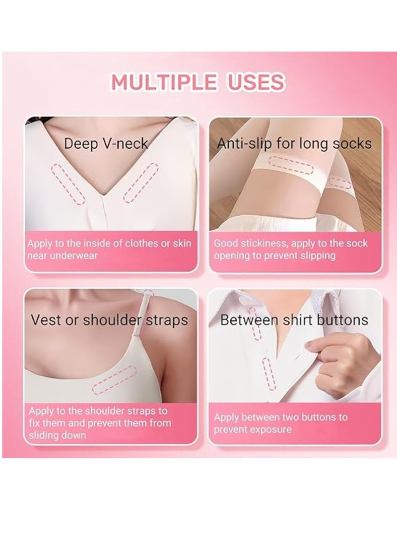 جيكومو 2 قطعة شريط لاصق شفاف للملابس والجلد ، شريط تثبيت غير مرئي مع طوق منخفض ، مادة لاصقة سائلة مضادة للانزلاق ، سهلة الاستخدام والإزالة ، متينة ، قابلة للتنفس ، واضحة ، 10 جم * 2 - Image 4