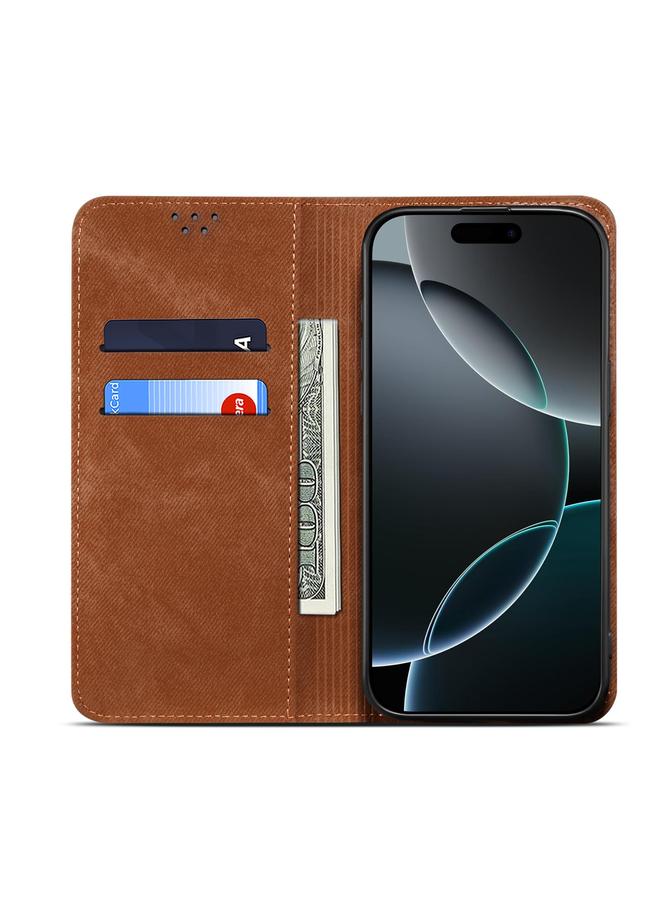 S-TOP Case For Realme 14 Pro+ Global Denim Texture Casual Style Horizontal Flip Leather Case - Image 4