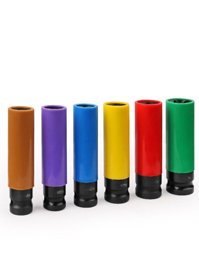6pcs Socket Wrench Sleeve Set Tire Protections Sleeves Car Motorcycle Repairing Tools Kit Multifunctional 1/2in SquareMouth Socket Wrench Sleeves - Image 5