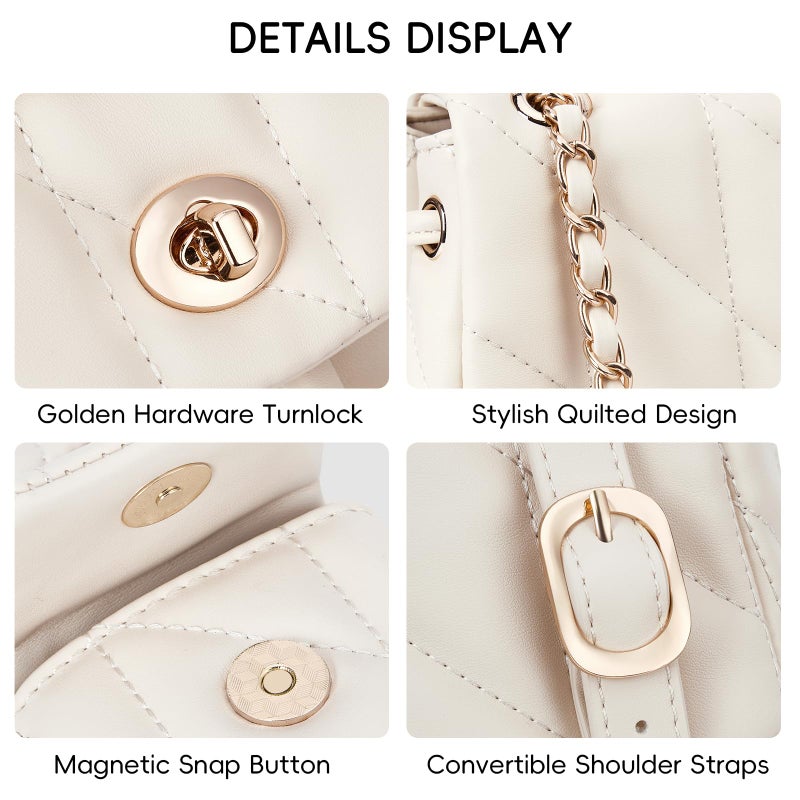 CLUCI Crossbody Bag for Women PU Leather Shoulder Bag, Convertible Small Tabby Backpack Purse for Travel - Image 5