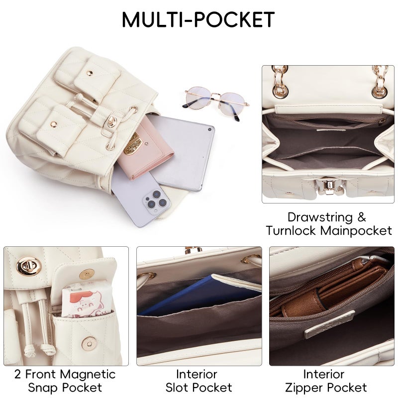 CLUCI Crossbody Bag for Women PU Leather Shoulder Bag, Convertible Small Tabby Backpack Purse for Travel - Image 4