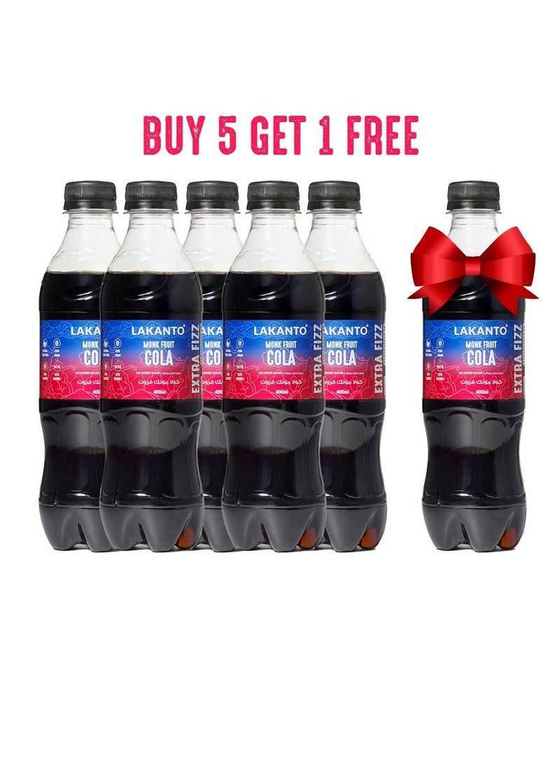 لاكانتو كولا مُحلّاة طبيعيًا بالمونكفروت –  5 زجاجات + 1 مجانًا - Image 1
