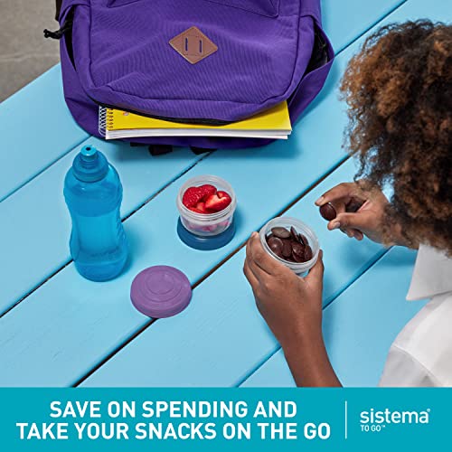 Sistema To Go Collection Mini Bites Small Food Storage Containers, 4.3 oz./127 mL, Pink/Green/Blue, 3 Count - Image 2