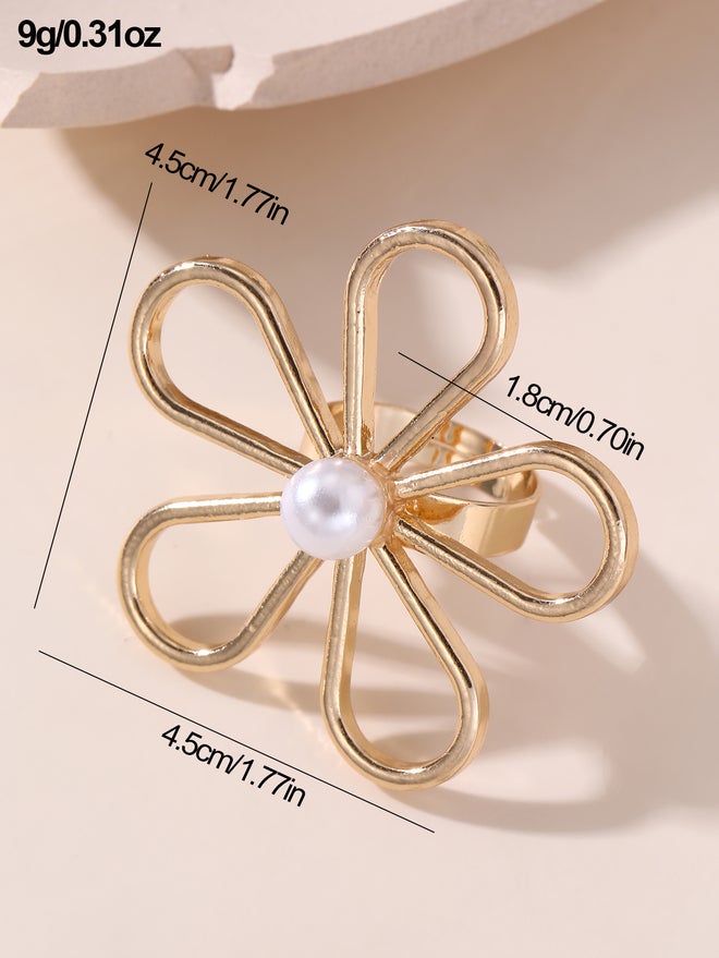 تايك تو خاتم ورد مزين باللؤلؤ الصناعي - Image 5