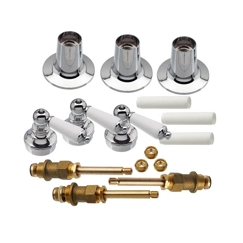 DANCO Trim Kit for Price Pfister TripleHandle Tub and Shower Faucets 3Handle Porcelain 1Pack Kit 39695 Chrome