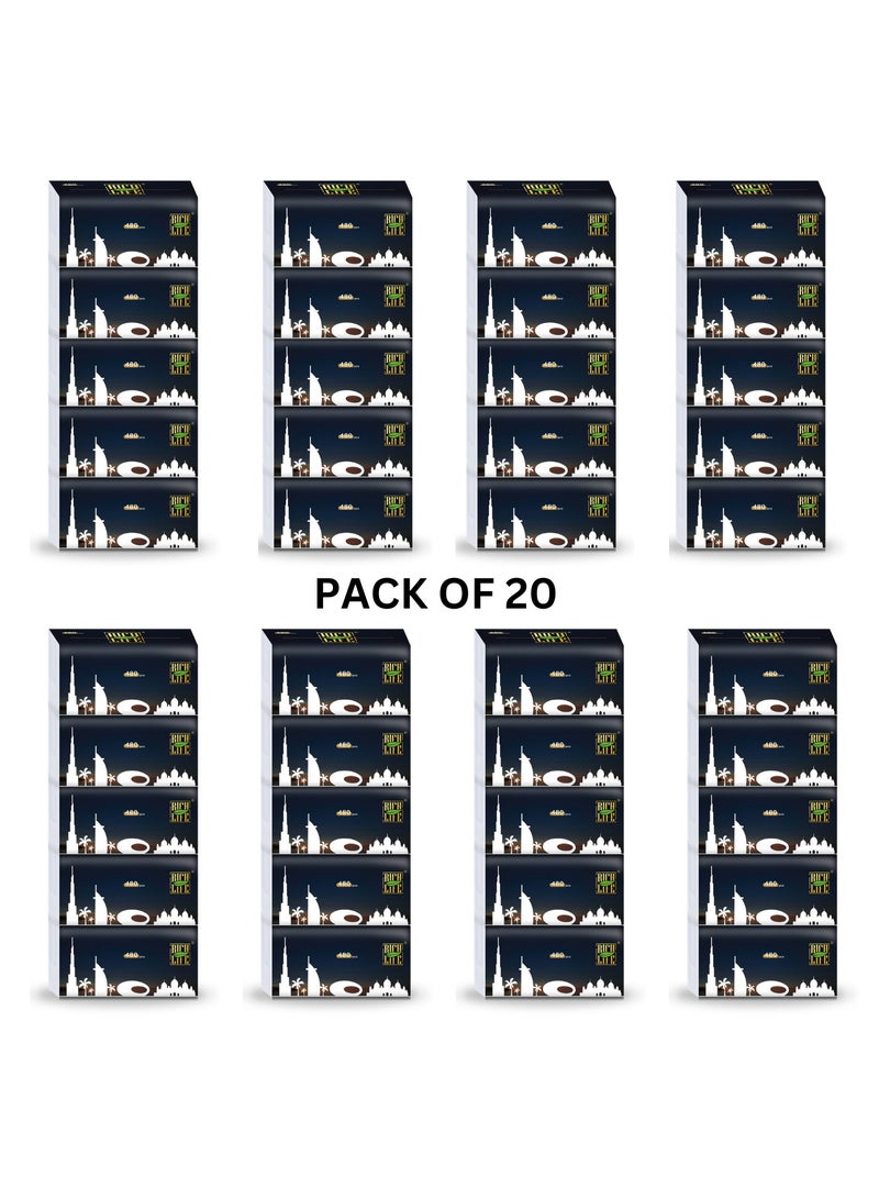 Life Rich Facial Tissue - Premium Quality 5-Ply - 480 Sheets -20 Value Packs | New Technology Tissue Made from 100% Raw Wood Pulp (20 Pack) - Image 2