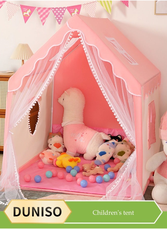DUNISO Large Kids Tent House Indoor Outdoor, portable tent game houses, princess castle tents, baby playhouses,kids indoor play room toys,with storage bags and lace design, suitable for children aged 1 to 12  - Image 1