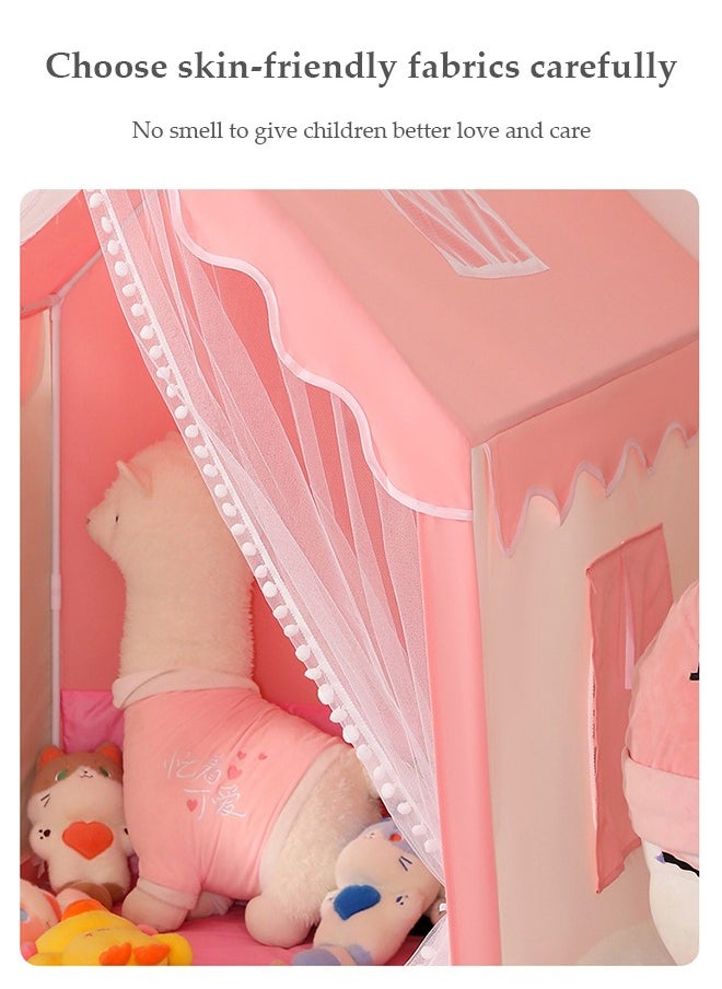 DUNISO Large Kids Tent House Indoor Outdoor, portable tent game houses, princess castle tents, baby playhouses,kids indoor play room toys,with storage bags and lace design, suitable for children aged 1 to 12  - Image 2