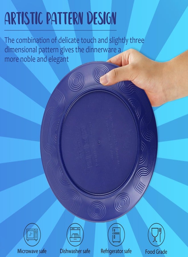 Perlapoc 40 PCS Dinnerware Set - Service for 8, Wheat Straw Dishes Set, Unbreakable Plastic Dish Set, Microwave Safe Plates and Bowls Sets, Lightweight Cups Sets, Outdoor Dishes - Island Colors - Image 3