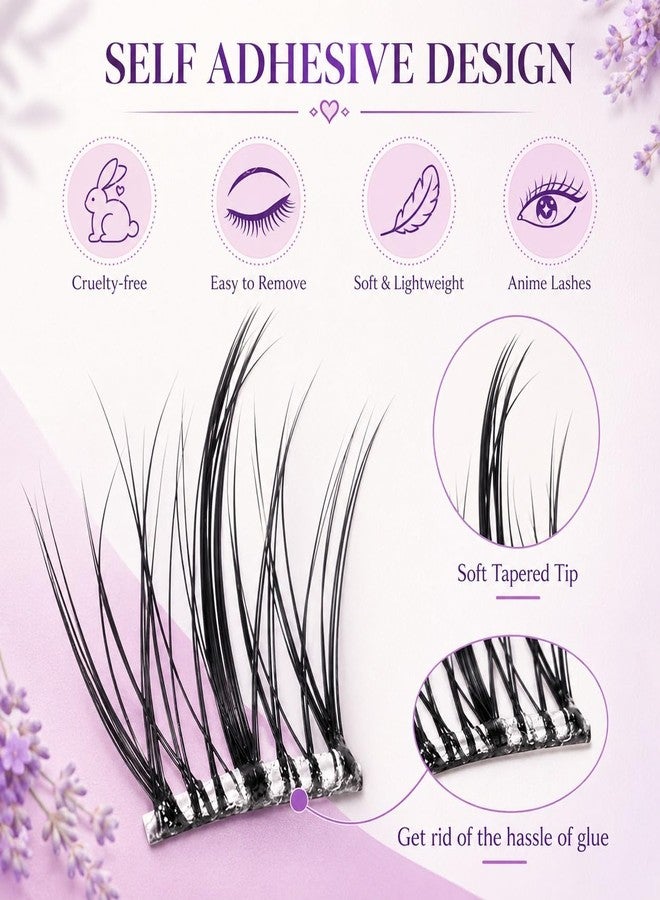 KAIDAA Self Adhesive Eyelashes 100 Pcs | Press On Lash Clusters Pre-Glued | Natural False Eyelashes for Women | No Glue Needed | Reusable Cluster Lashes with Tweezer | 11-13mm - Image 4