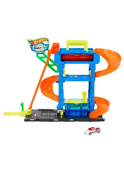 Hot Wheels City Tunnel Twist Car Wash & Color Shifters Vehicle in 1:64 Scale – Vehicle Playset Toy for Kids Ages 3+
