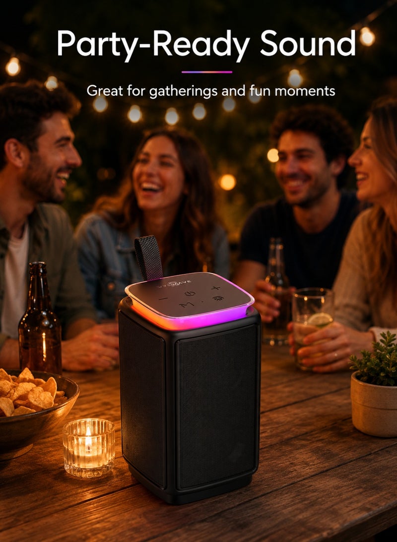 4D Deep Bass Bluetooth Speaker Wireless Portable Speaker RGB LED Light | Long Battery Portable RGB Speaker | TF Card SpeakerUSB TF AUX FM TWS | HIFI Stereo Loud Speaker - Image 5
