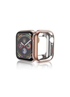 جراب حماية 360 درجة سيليكون لحماية شاشة ساعة ابل بمقياس 45 مم - روز جولد Apple Watch 45mm