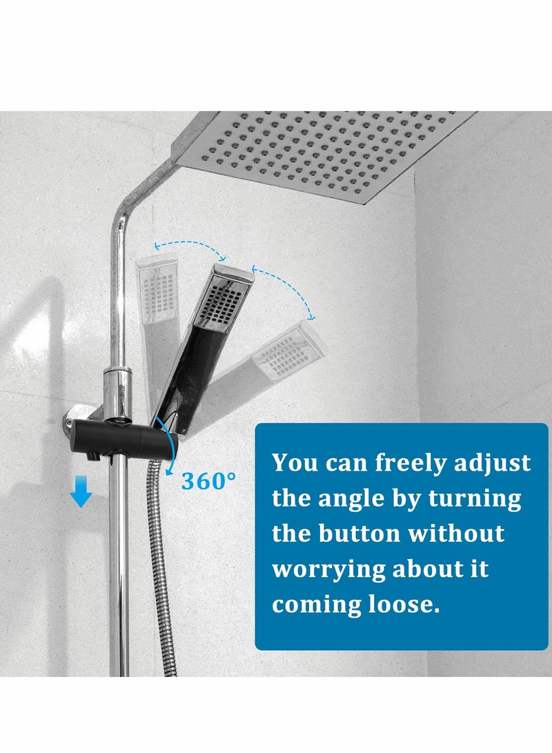Excefore 3 Pcs Shower Head Holders,Shower Bracket Replacement 18-25mm Adjustable Shower Rod Holder Chrome Plated (Black)  - Image 4