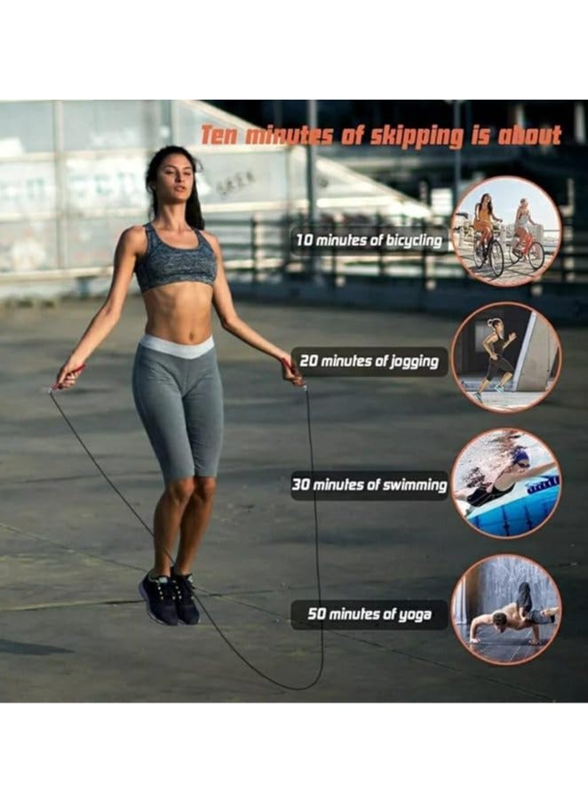 SportQ High Speed Jump Rope, Premium Quality Jump Rope with Adjustable Self-Locking and Anti-Slip Aluminum Handle, for Fitness, Workout, Boxing, Weight Loss - Image 2