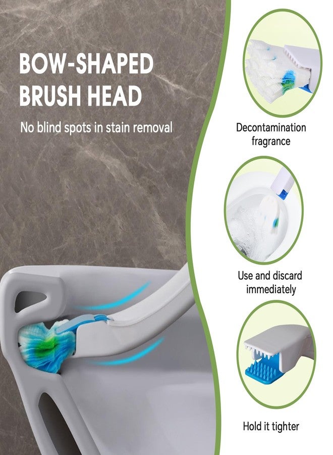 clowand Disposable Toilet Brush, Toilet Bowl Brush and Holder with Cleaner Refill Pads, Wall-Mounted Toilet Brush,Toilet Brush Wand Starter Kit,1 Wand + 12 Refills(Flushable) + 1 Stand + 1 Hook - Image 3