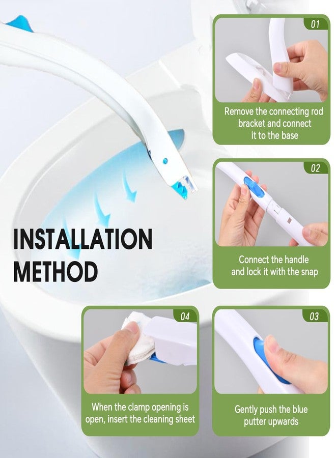 clowand Disposable Toilet Brush, Toilet Bowl Brush and Holder with Cleaner Refill Pads, Wall-Mounted Toilet Brush,Toilet Brush Wand Starter Kit,1 Wand + 12 Refills(Flushable) + 1 Stand + 1 Hook - Image 4