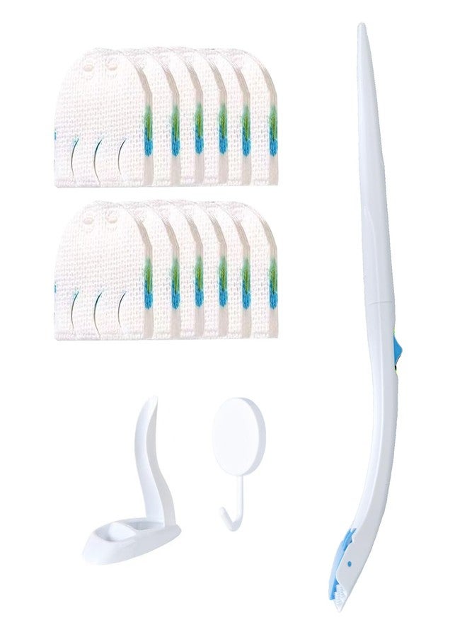 clowand Disposable Toilet Brush, Toilet Bowl Brush and Holder with Cleaner Refill Pads, Wall-Mounted Toilet Brush,Toilet Brush Wand Starter Kit,1 Wand + 12 Refills(Flushable) + 1 Stand + 1 Hook - Image 1