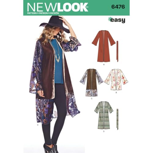 NEW LOOK UN6476A 6476 Pattern 6476 Misses' Easy Kimono with Length & Sleeve Variation - Image 5