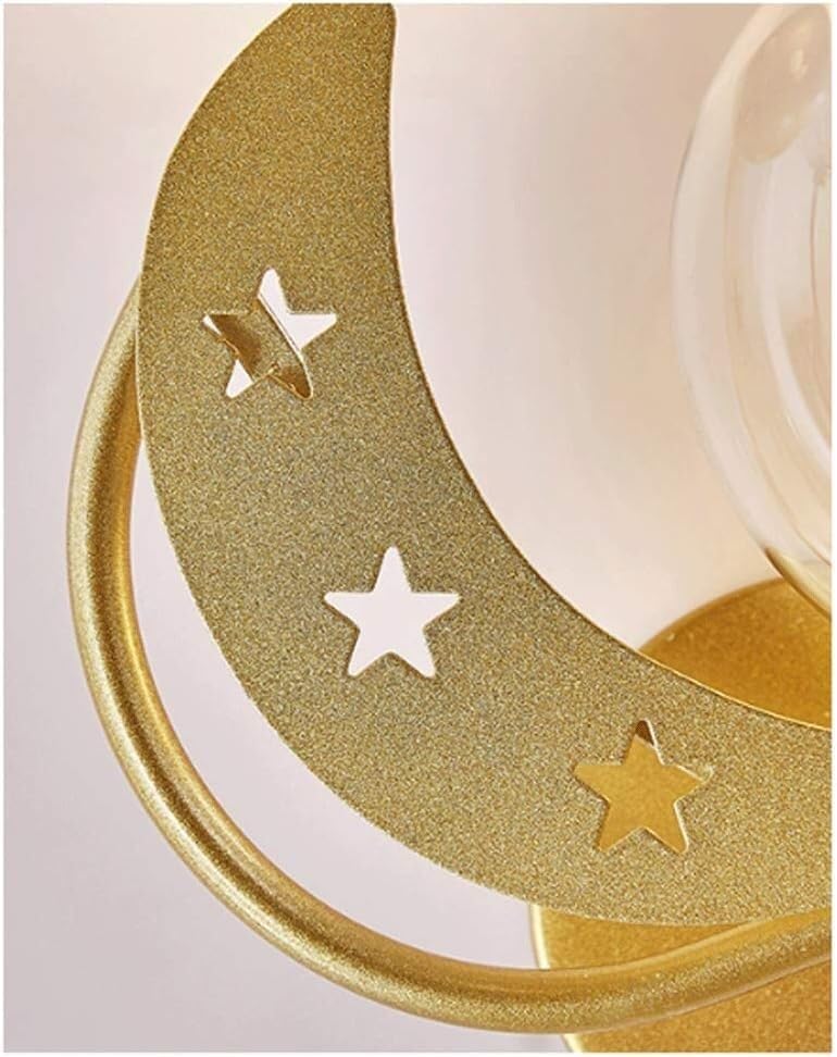 KYUSAR Wall Sconce Wall Light Nordic Iron Wall Lamp Glass Lampshade Wall Sconce Bedroom Bedside Study Living Room Corridor Wall Light Wall Lamp Wall Sconces Hallway (Color : B-Gold, Size : Left) - Image 4