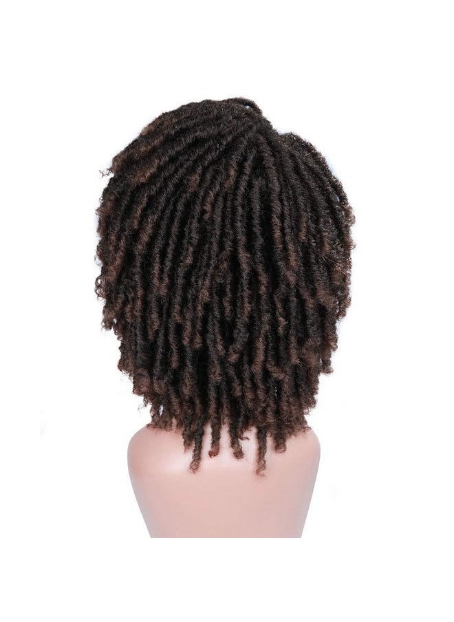 HANNE Dreadlock Wig Short Twist Wigs For Black Women And Men Afro Curly Synthetic Wig (1B/30)  - Image 5