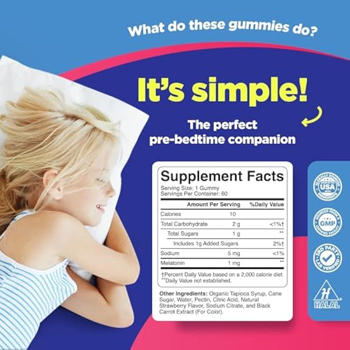 Phytoral Kids Melatonin 1mg Gummy Vitamins - Pure Melatonin Gummies for Kids and Mood Support - Children’s Vitamins Gummy for Deep Sleep Supplement Gummies 1mg - 60 Count - Image 3