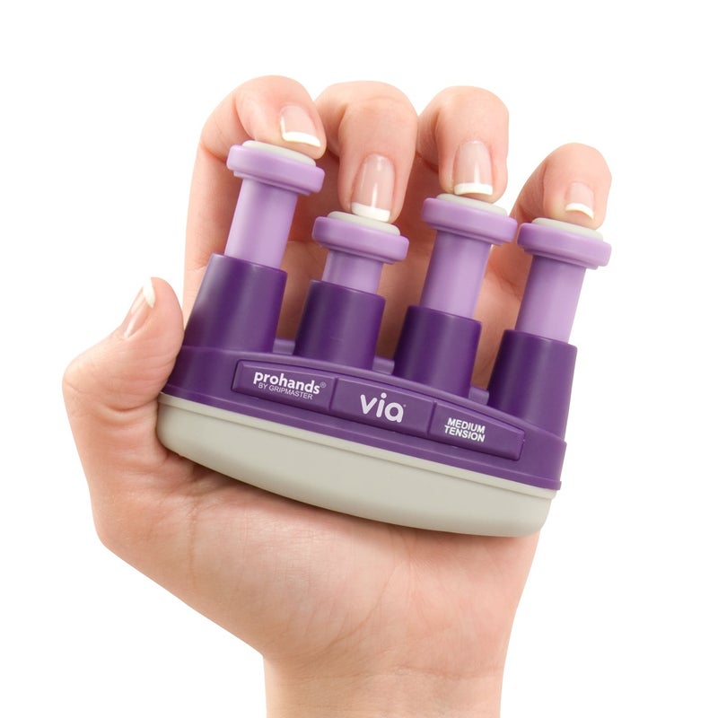 Prohands Via Hand Exerciser  Finger Exerciser (Hand Grip Strengthener)  Spring-Loaded  Finger-Piston System  Isolate And Exercise Each Finger  (6 Lb Medium Tension  Purple-Via) - Image 3