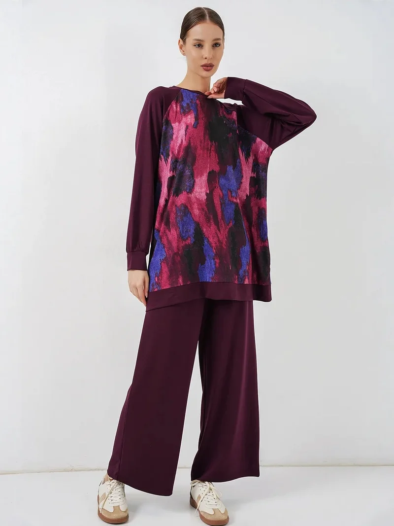 بيغ دارت BDART Oversize Abstract Print Crew Neck Tunic & Pants Set