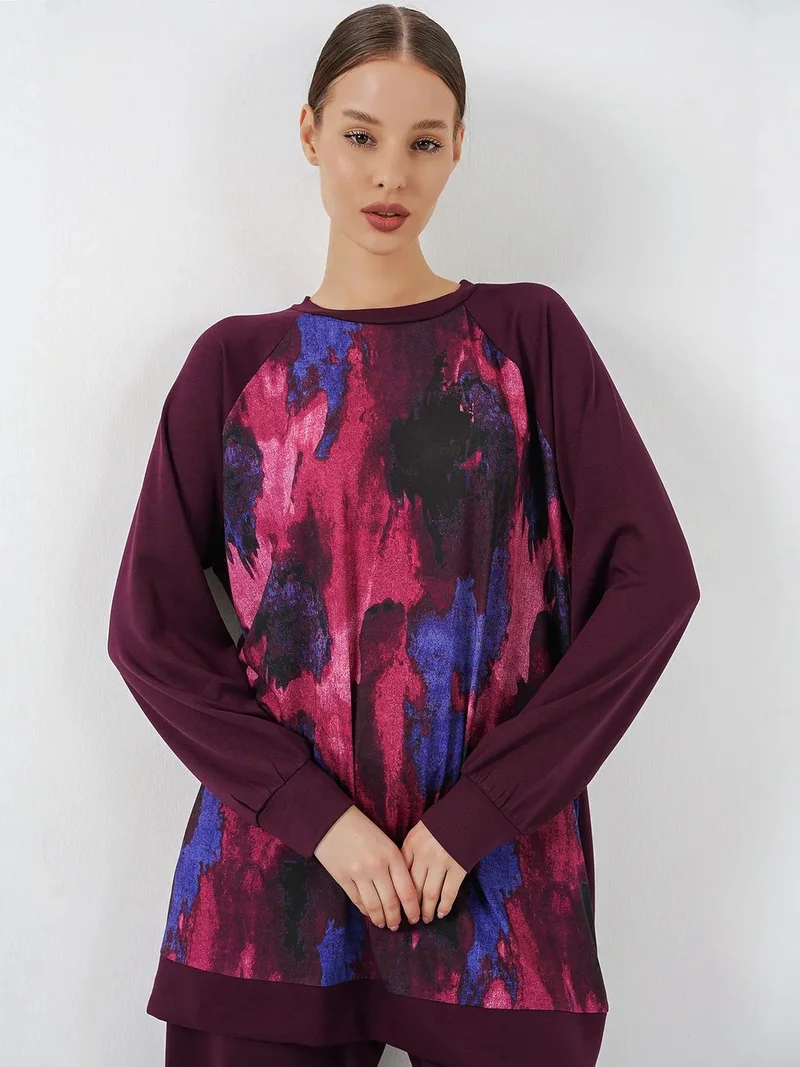 بيغ دارت BDART Oversize Abstract Print Crew Neck Tunic & Pants Set