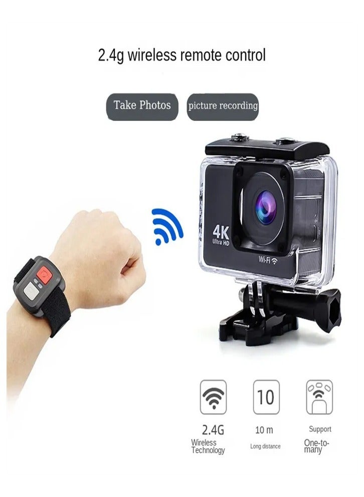 4K HD WiFi Anti-Shake Action Camera Waterproof Action Camera with Remote Control - Image 4