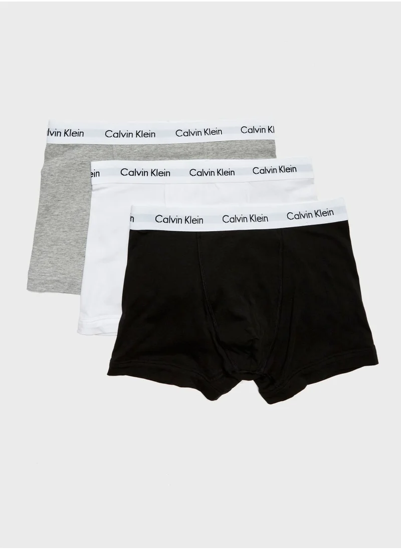 CALVIN KLEIN 3 Pack Logo Waist Trunks