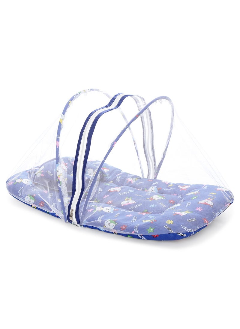 Superminis - Superminis Multicolor Printed Cotton Bedding Set Thick Base, Foldable Mattress, Head Pillow And Zip Closure Mosquito Net - Image 1