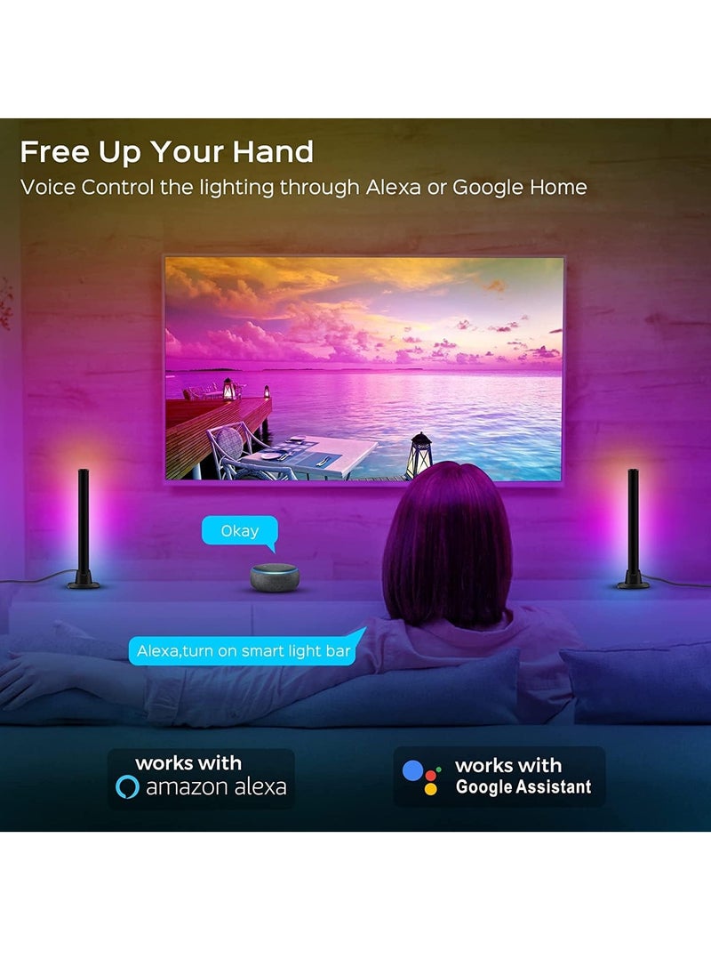 Necomi - 2 Sticks Smart LED Light Bars, RGB Gaming Lights, Sync with Music,Video,Game , APP Remote Voice Control - Image 1