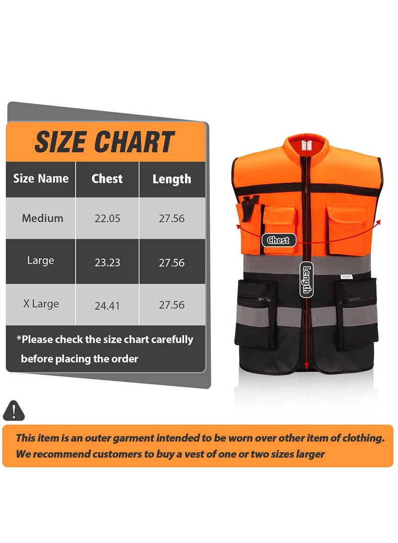 High-Visibility Reflective Safety Vest with Sweat-Absorbent Collar, Fashionable Design, 360° Visibility, Multi-Pocket, Breathable Fabric - Ideal for Work & Outdoor Activities - XL - Image 5