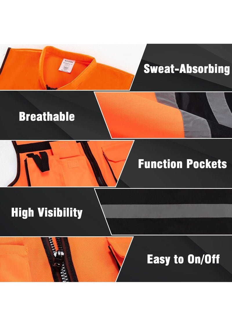 High-Visibility Reflective Safety Vest with Sweat-Absorbent Collar, Fashionable Design, 360° Visibility, Multi-Pocket, Breathable Fabric - Ideal for Work & Outdoor Activities - XL - Image 2