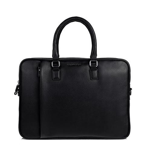 BROWN BEAR Havana Laptop Bag 03 | Black Premium Leather Office Bag For Man| 15” Laptop Compartment | Front & Back Pockets | Office and Travel Gifts for men | Laptop bags for men office use - Image 1