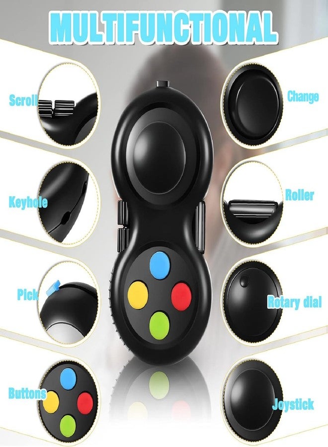 Skylety 2 Pieces Fidget Pad Sensory Fidgets Controller Pad Handheld Fidget Game Pad Sensory Educational Toy for ADHD ADD OCD Autism Anxiety Stress Relief (Black Style) - Image 3