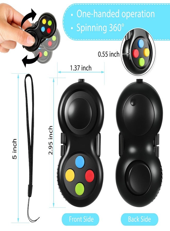 Skylety 2 Pieces Fidget Pad Sensory Fidgets Controller Pad Handheld Fidget Game Pad Sensory Educational Toy for ADHD ADD OCD Autism Anxiety Stress Relief (Black Style) - Image 2
