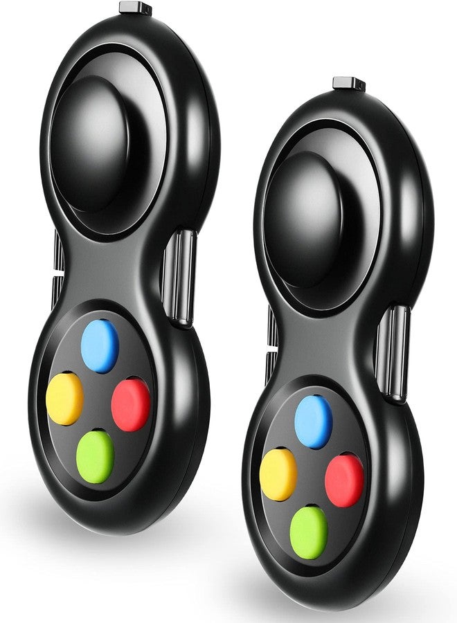 Skylety 2 Pieces Fidget Pad Sensory Fidgets Controller Pad Handheld Fidget Game Pad Sensory Educational Toy for ADHD ADD OCD Autism Anxiety Stress Relief (Black Style) - Image 1