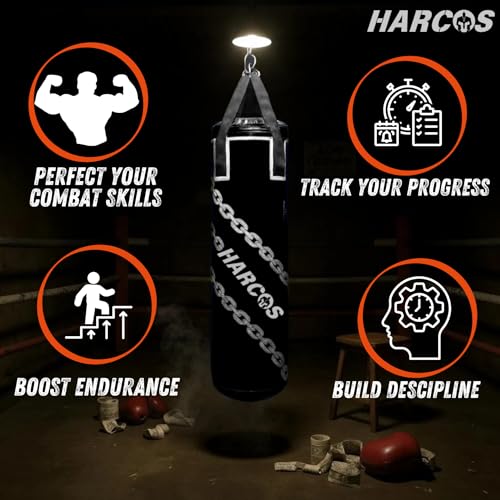 Harcos Unfilled Synthetic Leather high Performance Heavy Duty Punching Bag Professional Boxing Bag for Boxing | MMA | Muay Thai | Kickboxing |Taekwondo Fitness Exercise. (Black, 4 Feet (48 Inches)) - Image 3