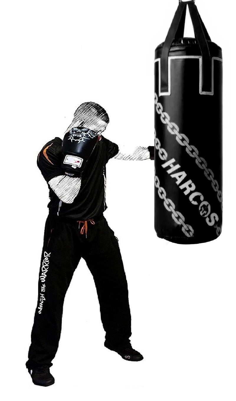 Harcos Unfilled Synthetic Leather high Performance Heavy Duty Punching Bag Professional Boxing Bag for Boxing | MMA | Muay Thai | Kickboxing |Taekwondo Fitness Exercise. (Black, 4 Feet (48 Inches)) - Image 1