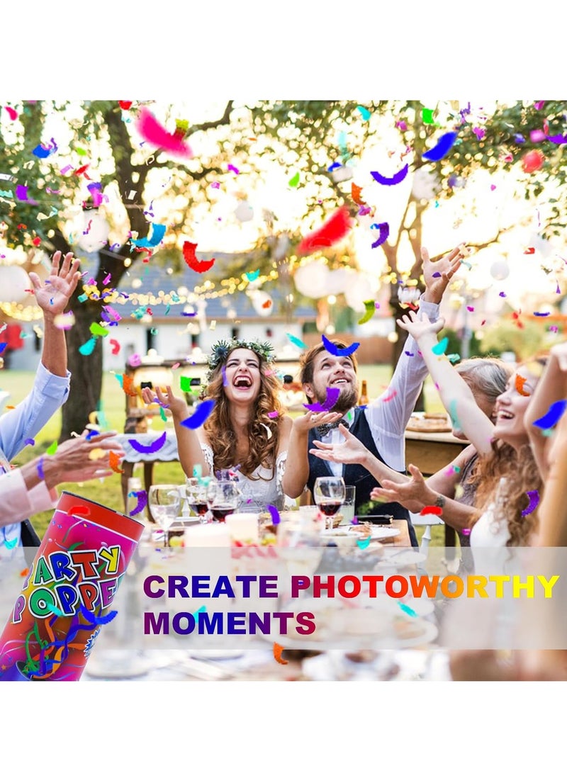 4 Pack Multicolor Biodegradable Paper Confetti Cannons: A Distinctive Eco-Friendly Touch for Weddings, Birthdays, Christmas, Baby Showers  - Image 4