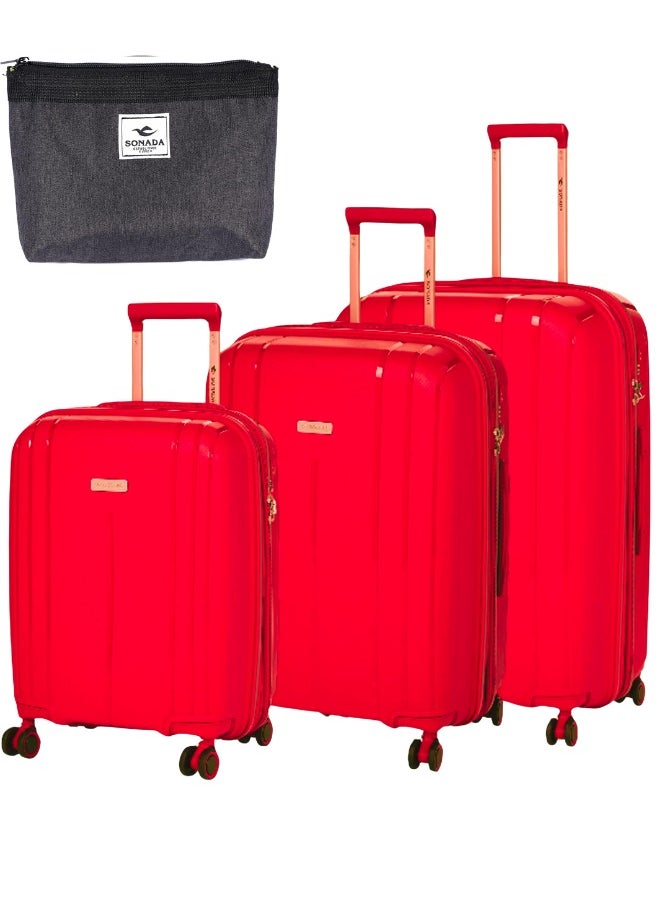 SONADA Unbreakable Luggage Set of 3 With 4 Double Wheel  - Image 1