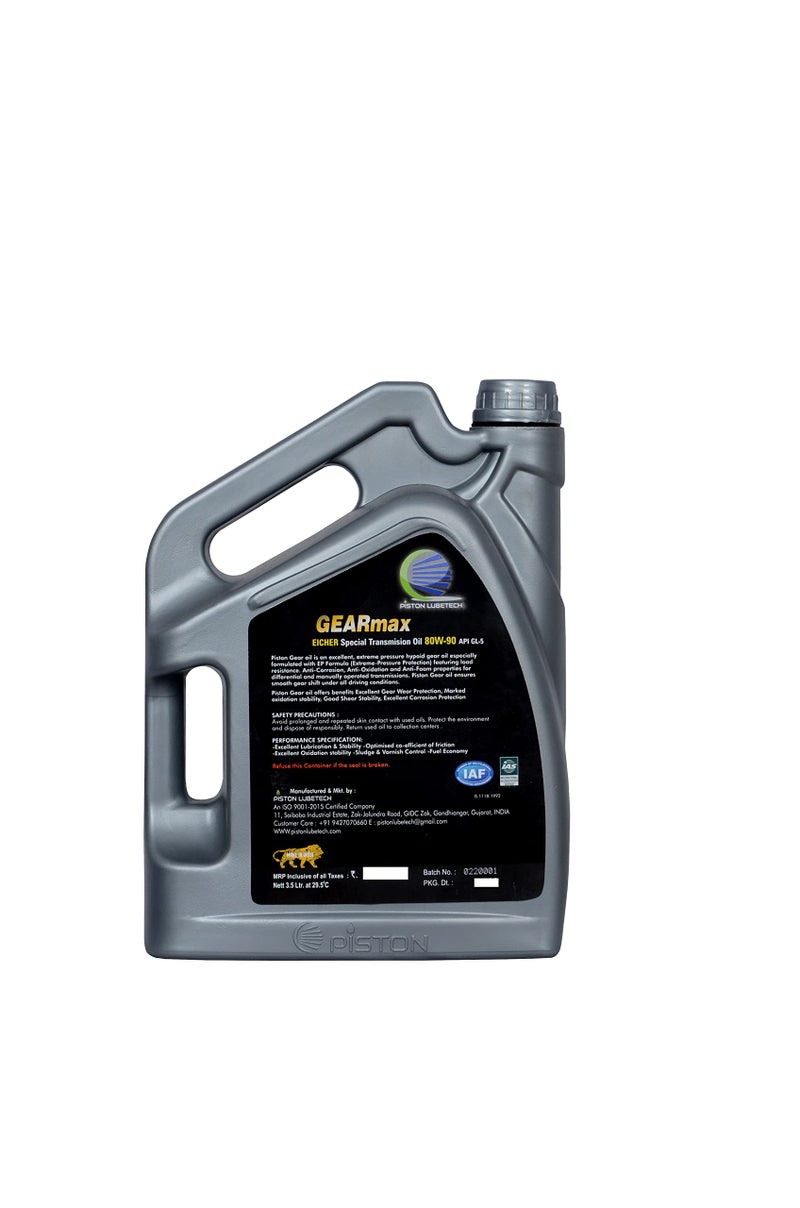 PISTON Gear Max 80W-90 EDS 3 Synthetic Technology Gear Oil (3.5 L) - Image 2