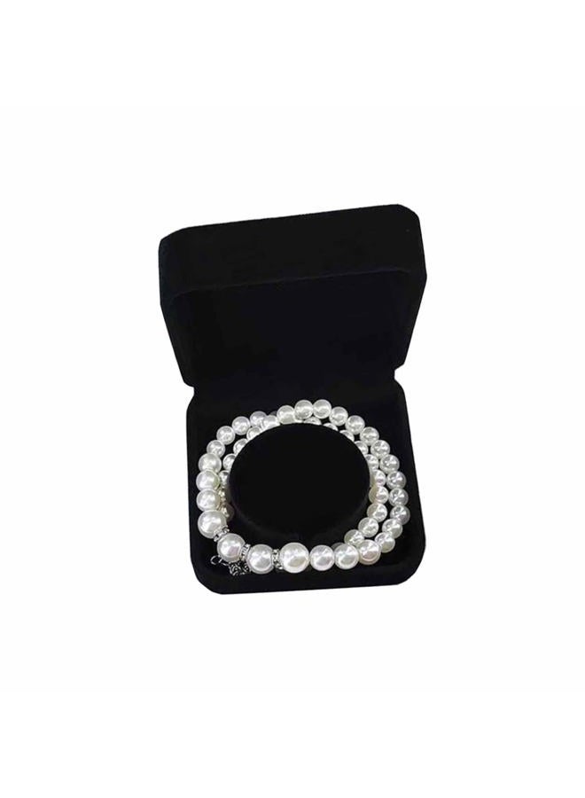 FAYADA Velvet Ring Box Classical Ring Bearer Case Earring Jewelry Gift Box for Engagement,Proposal,Wedding, Birthday and Anniversary,Black - Image 1