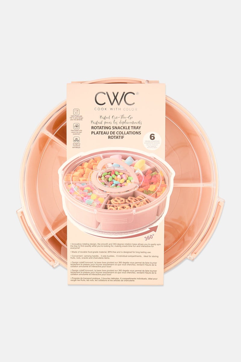 COOK WITH COLOR Rotating Snack Tray 470ml, Peach - Image 1