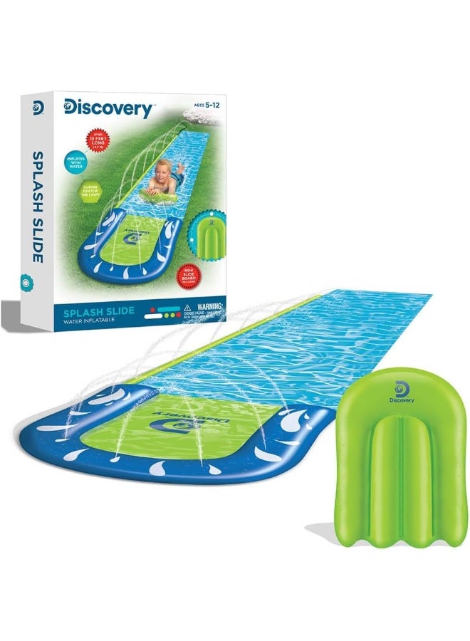 Discovery Kids Discovery Toys Splash Slide Water Inflatable 15 Feet with Mini Slide Board Age 5 to 12 Years - Image 1