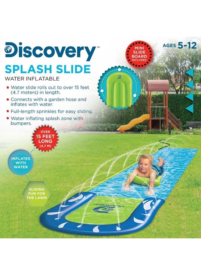 Discovery Kids Discovery Toys Splash Slide Water Inflatable 15 Feet with Mini Slide Board Age 5 to 12 Years - Image 4