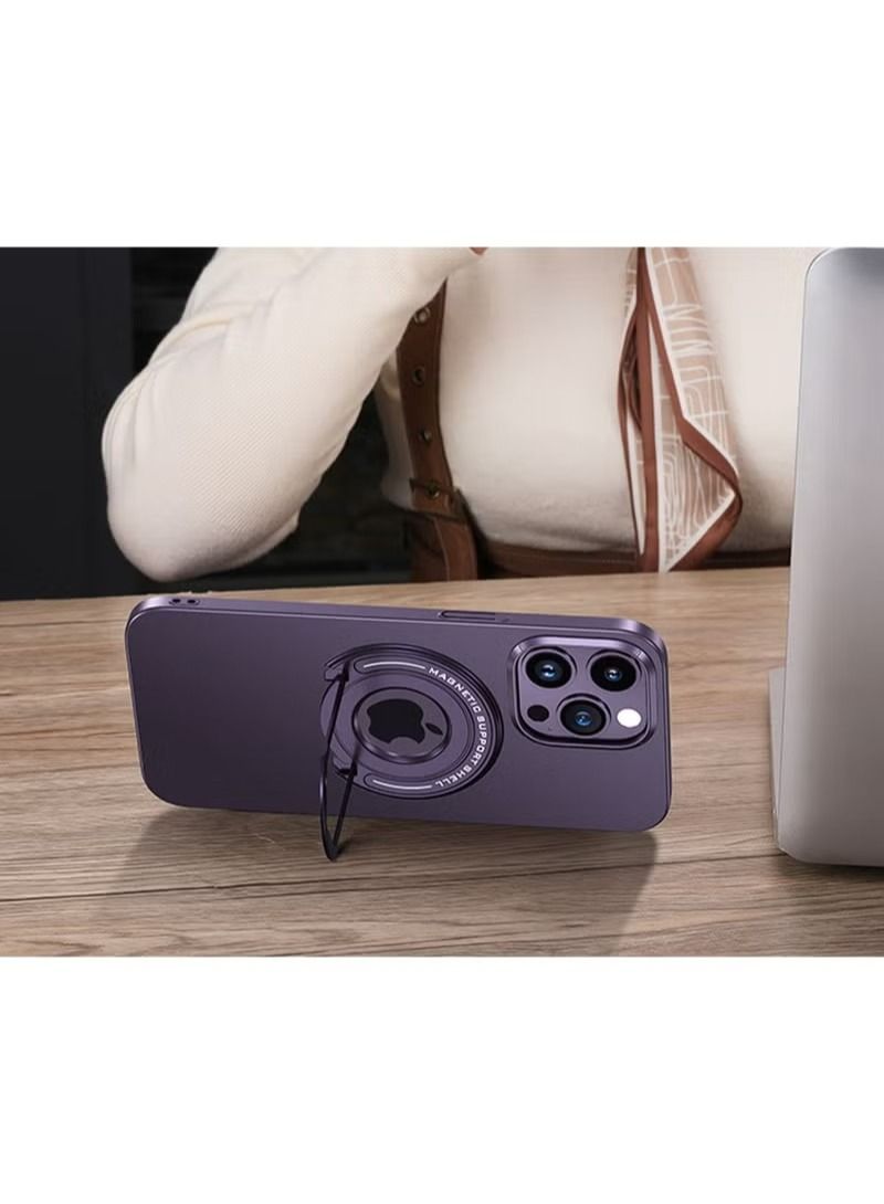 iPhone 14 Pro MagSafe Case Cover Protector Protection With Magnetic Wireless Charging Back Invisible Ring Stand Mobile Phone Holder Kickstand Cell Anti-scratch Anti-drop Shockproof Cover Accessory  - Image 4