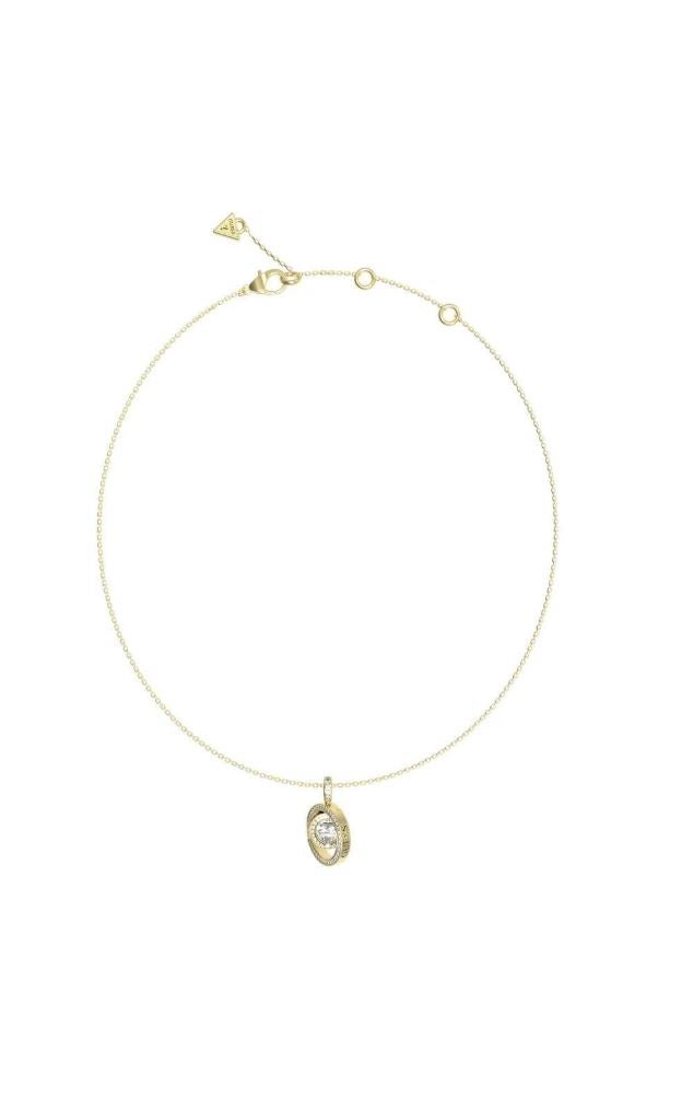 GUESS 16-18" Two Circle Heart Crys Short Necklace  - Image 1